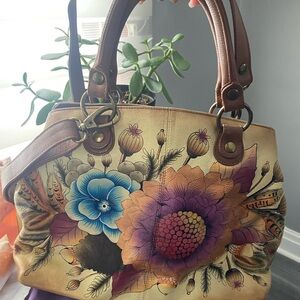 Anna by Anuschka - leather satchel  12 x 9 inches - crossbody